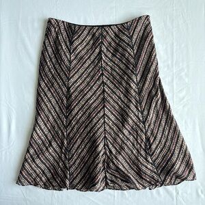 Alfani A-Line Skirt 100% with Chevron Stripes - Black and Brown